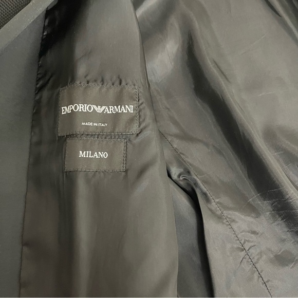 Men’s Emporio Armani Made In Italy Black Textured Blazer Size 52! - Picture 8 of 8